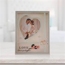 Love White LED Single Photo Frame (7.5 in x 9.5 in)