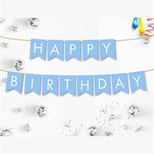 Light Blue & White Polka Dots Birthday Banner 