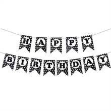 Black & White Polka Birthday Banner 