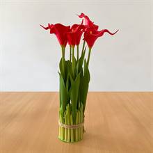 Red Artificial Lilies – Bunch of 7