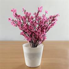 Pink Artificial Cherry Blossoms in a Vase