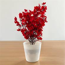 Red Artificial Cherry Blossoms in a Vase