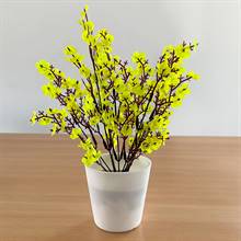 Yellow Artificial Cherry Blossoms in a Vase