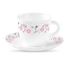 La Opala Classique Collection Printed Tulip Teacup and Saucer Set (6+6)