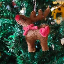 Felt Brown Moose Christmas Decoration