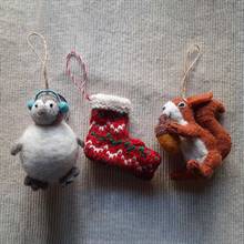 Christmas Decoration Trio - The Penguin and Squirrel Excited for Christmas