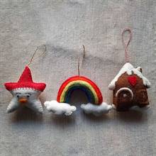 Christmas Decoration Trio - The House of Rainbow and Stars