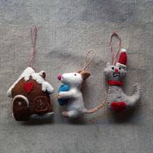 Christmas Decoration Trio - The Cosy Home with Little Friends