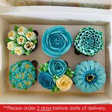 Ministry of Cupcakes - Box of 6 - Blue Flowers