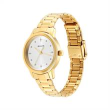 Sonata Classic Gold Silver Dial Metal Strap Watch for Women 8178YM01