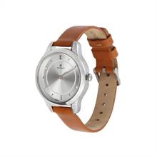 Titan Workwear Silver Dial Women Watch With Leather Strap 2481SL06