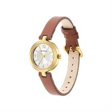 Titan Lagan Silver Dial Analog Leather Strap Watch for Women 2598YL03