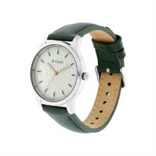 Titan Workwear White Dial Analog Leather Strap watch for Women 2639SL04