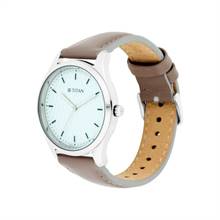 Titan Workwear Blue Dial Women Watch With Leather Strap 2639SL05