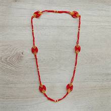Red Clustered Bead Potey Necklace