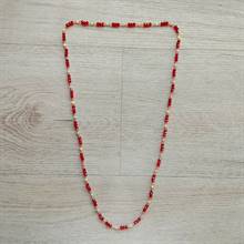 Red and White Delicate Potey Necklace