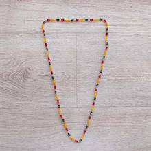 Orange and Blue Beaded Potey Necklace
