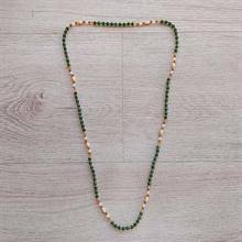 Olive Green and White Potey Necklace