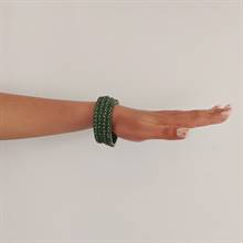 Matte Green Glass Bangles with Stones (Set of 4)