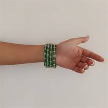 Bright Green Stone Detailed Bangles (Set of 4)