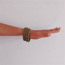 Moss Green Bangles with Stone Detailing (Set of 4)