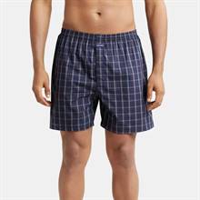 Jockey Super Combed Mercerized Cotton Woven Checkered Boxer Shorts with Back Pocket - Navy & Seaport Teal (Pack of 2) #1222