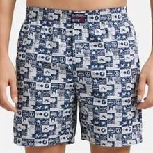 Jockey Super Combed Mercerized Cotton Woven Printed Boxer Shorts with Side Pockets - Nickel #US57