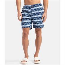 Jockey Super Combed Mercerized Cotton Woven Printed Boxer Shorts with Side Pockets - Blue Heaven #US57