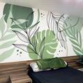Boho Botanical Minimalist Line Art Wall Mural - Design Option Set 1
