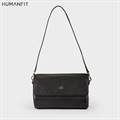 New Premium Leather Shoulder Side Bag for Women by Humanfit (#1532) - Black