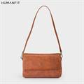 New Premium Leather Shoulder Side Bag for Women by Humanfit (#1532) - Tan Brown
