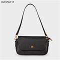 New Genuine Leather Ladies Shoulder Side Bag for Women by Humanfit (#1537) - Black