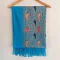Turquoise Blue Paisley Charm Shawl