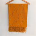 Warm Mustard Wave Pattern Shawl