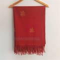 Deep Red Classic Motif Shawl