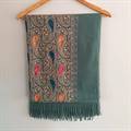 Rich Teal Classic Paisley Shawl
