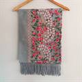 Soft Grey Floral Statement Shawl