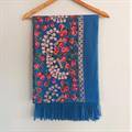 Royal Blue Garden Print Shawl