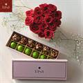 Rasa: Artisanal 12 pc Dry Fruits Laddoo & Modak Mithai Box with Roses