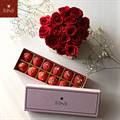 Rasa: Artisanal 12 pc Rose Laddoo Mithai Box with Roses