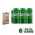 Carlsberg Danish Pilsner Beer (500 ml x 6) with Playing Cards