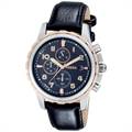 Fossil Mens Watch FS4545 with Black Multi Dial, Stainless Steel and Rose Gold Case With a Black Leather Strap