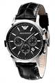 Emporio Armani AR2447 - Mens Chronograph Leather Strap Watch