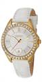 Esprit Dolce Vita Love Women's Quartz Watch with Silver Dial Analogue Display and White Leather Strap ES106232004