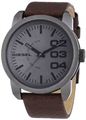 Diesel DZ1467 franchise analog grey dial brown leather strap men watch NEW