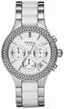 DKNY Chronograph Steel and White Ceramic Ladies Watch NY8181