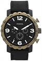 Fossil Men's JR1357 Nate Chronograph Black Leather Watch