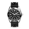 Armani Sportivo Black Dial Black Silicone Strap Mens Watch AR6044