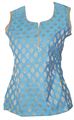 Sky Blue Hal Sleeves Kurthi Top (618)