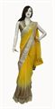 Georgette Yellow & Brown Saree  (1653)